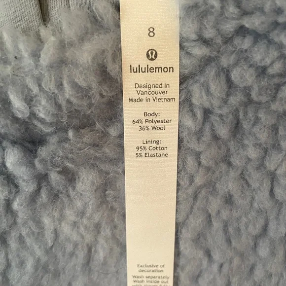 New Lululemon Wool Whenever Crew Chambray Sherpa Pullover Size 8 - Picture 6 of 7